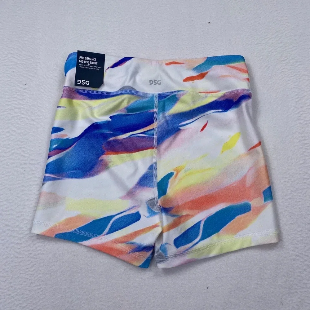 DSG‎ Youth Girls Stride Lined Athletic Workout Shorts Size XL Striped confetti